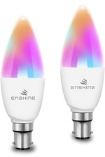 2x ENSHINE Smart Candle Bulb B15 WiFi Light LED Colour Changing and Tunable