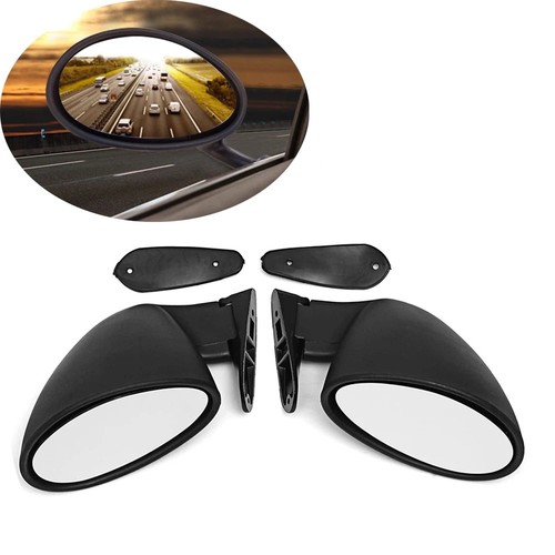 Matte black car door wing - black,