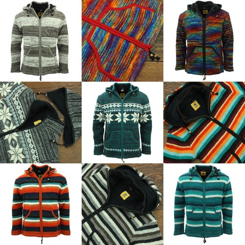 Hand knitted wool hooded - knitted,