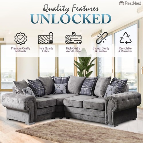 Venecia corner sofa grey woven - corner,