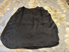 EILEEN FISHER Textured 100% Silk Poncho  Sleeveless Top Flowy Light XL 