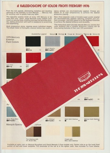 1976 mercury color chart - 1976,