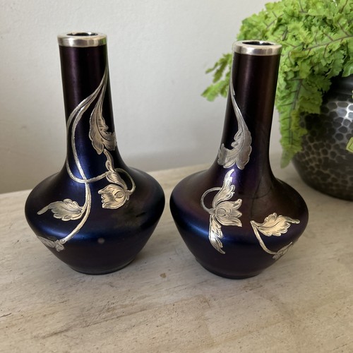 Pair art nouveau iridescent - art,