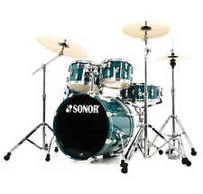 Drum Kit Sonor AQ1 Stage Includes Cymbals, Hardware, Caribbean Blue