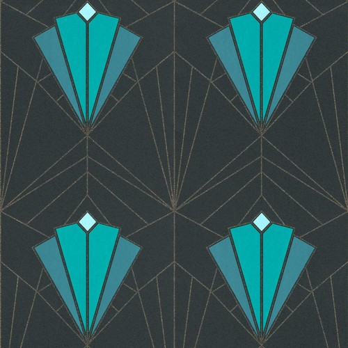 Art deco isadora silver gold - art,