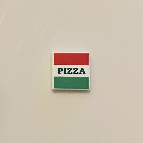Lego 2x2 printed pizza - lego,