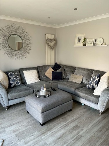 Dfs grey fabric corner - grey, sofa