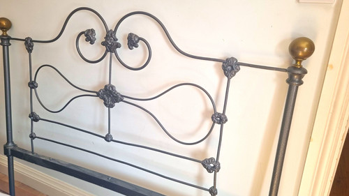 Ornate wrought iron double bed - ornate,
