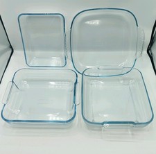 Pyrex Glass Bakeware Bundle – 4 Dishes – 3 Square + 1 Rectangular  Ovenproof Set