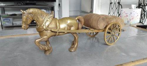 Vintage large brass horse - brass,