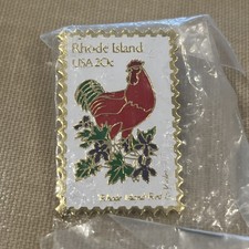 US Postage Bird Pin Badge Rhode Island Red RSPB Interest