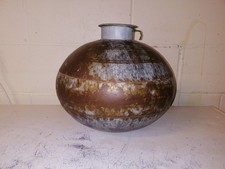 BEAUTIFUL ANTIQUE INDIAN MATKI METAL WATER POT HAND BEATEN RUSTIC VASE