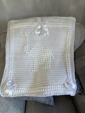 BABY SHAWL BLACKET BOBBLE ELEPHANT CRIB COT ROMANY