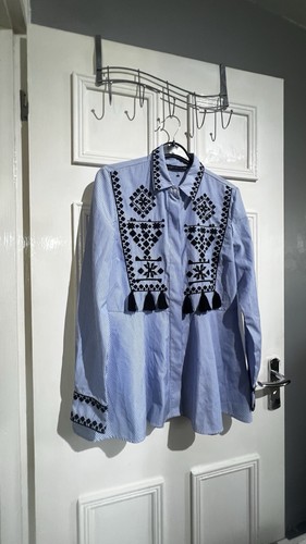 Zara woman blue white striped - zara,