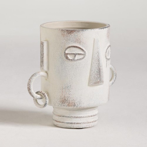 Ashanti vase white stone - vase,