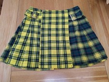 Topshop Mini Kilt Yellow & Green Tartan Skirt Size Uk 8 Plaid Tartan