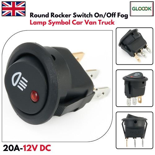 12v round rocker switch 23mm - rocker,