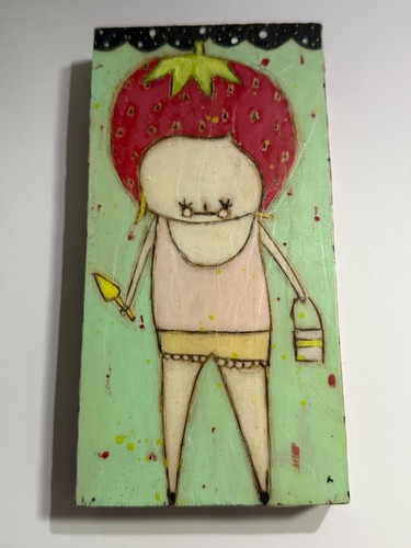 Rare folk art strawberry - folk,