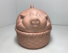 Terra Cotta Pig In a Basket