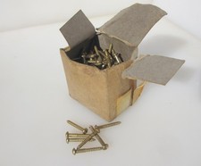 Vintage Box of Domed Head Brass Screws Slotted Screw LOT 1.25"L Antique 800g Old