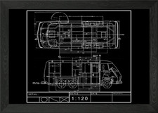 RV Camper Van Motorhome Framed