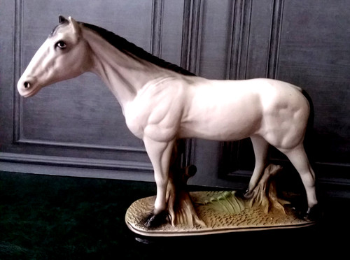 Vintage ceramic large horse - vintage,