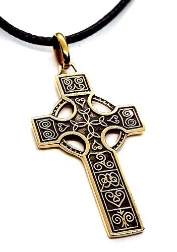 Detailed bronze celtic cross - bronze,