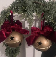 Christmas Bells Ornaments Metal Trumpet Bells Xmas Tree Hanging Pendants Decor