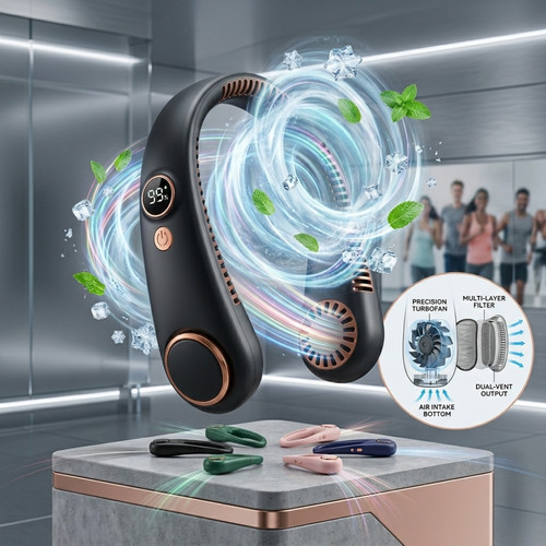 Hands free neck - neck, fan
