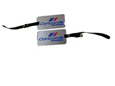 2 x Original Air France Concorde Metal Luggage Tags Rare Collectable
