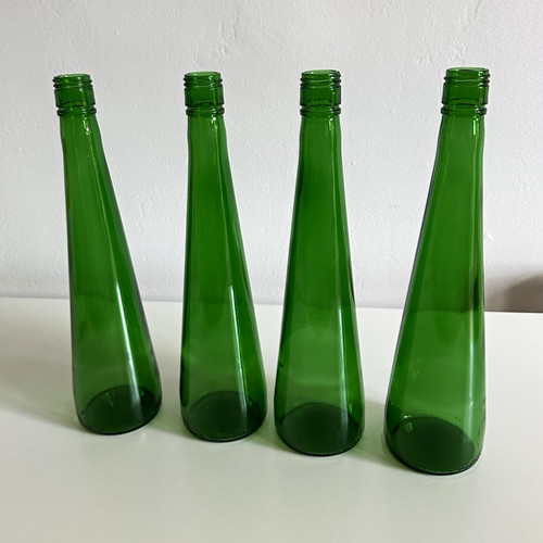 Set green glass bottles - green,