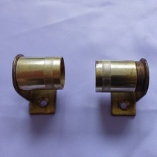 2 Vintage Brass Clothes/Bathroom  Rail Brackets,Tubular,Extendable