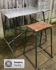 Industrial table and chairs
