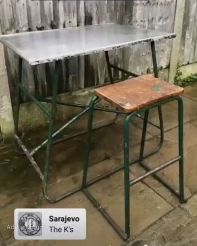 Industrial table and - , chairs