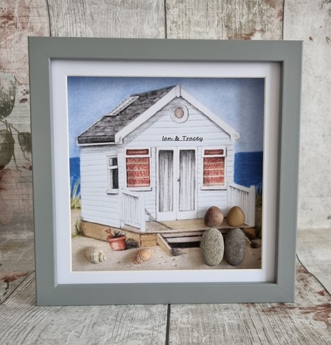 Personalised framed pebble art