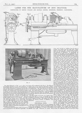 Lathe for the Manufacture of