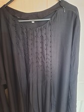 Black Abaya Beaded Design Size