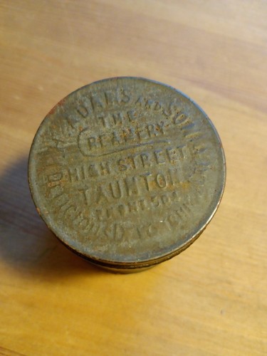 Antique tin box - antique, round