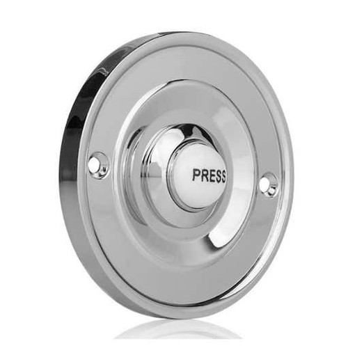 Chrome round bell push door - bell,