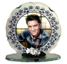 Elvis Cut Glass Round Plaque