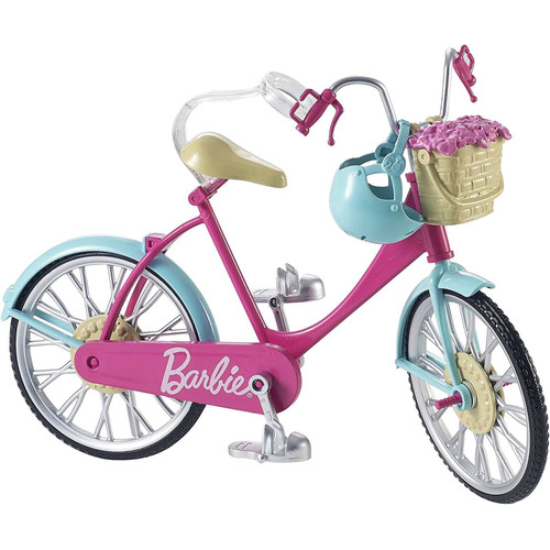 Barbie bicycle with - basket, of