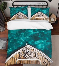 3D Sea Boat Landscape Quilt