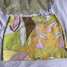 ZARA Multi coloured Funky Printed Short Mini Skirt women’s Size Medium 