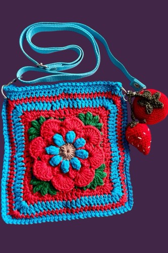 Handmade crochet crossbody bag - crossbody,