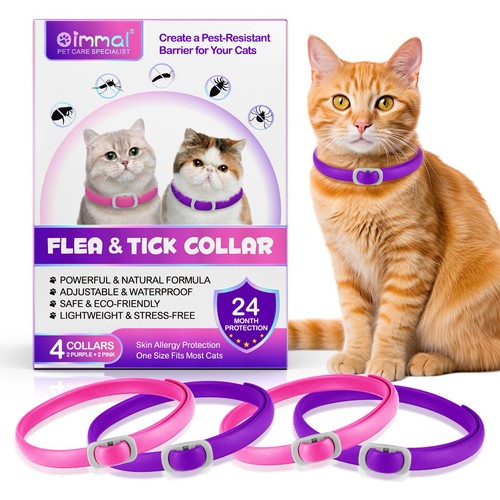 Pink cat flea collar treatment - flea,