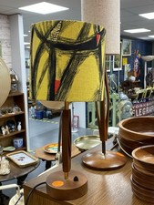 Teak Mid Century Lamp With