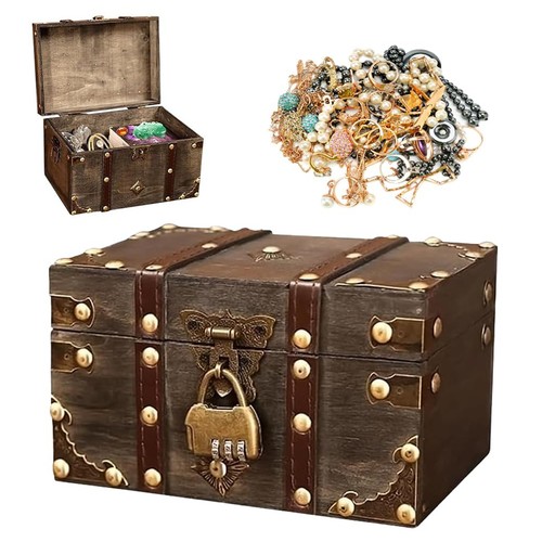 Wooden treasure chest vintage - wooden,