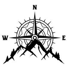 LARGE Compass Mountain Vinyl