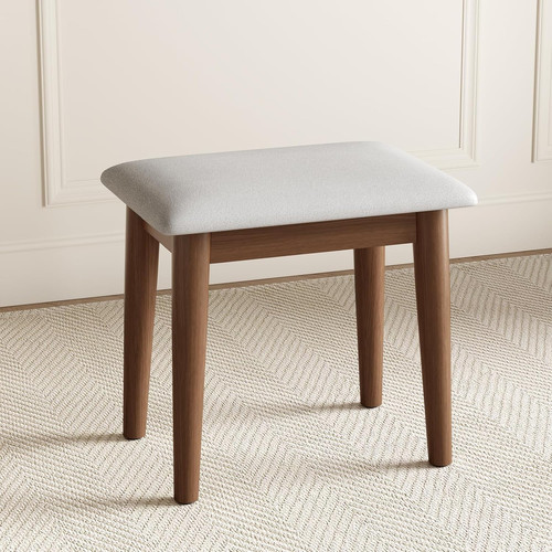 Walnut vanity stool with - vanity,