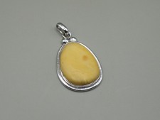 925 Sterling Silver Solid Pendant Baltic Amber